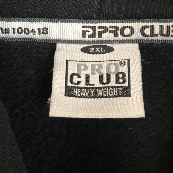 Jumpman Fresh Pro Club Heavyweight VTG Mens 2XL Black Hoodie Pullover Sweatshirt - Picture 3 of 10
